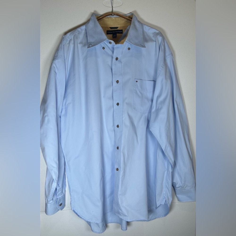 Tommy Hilfiger Light Blue Casual Button Down Shirt. Size XL